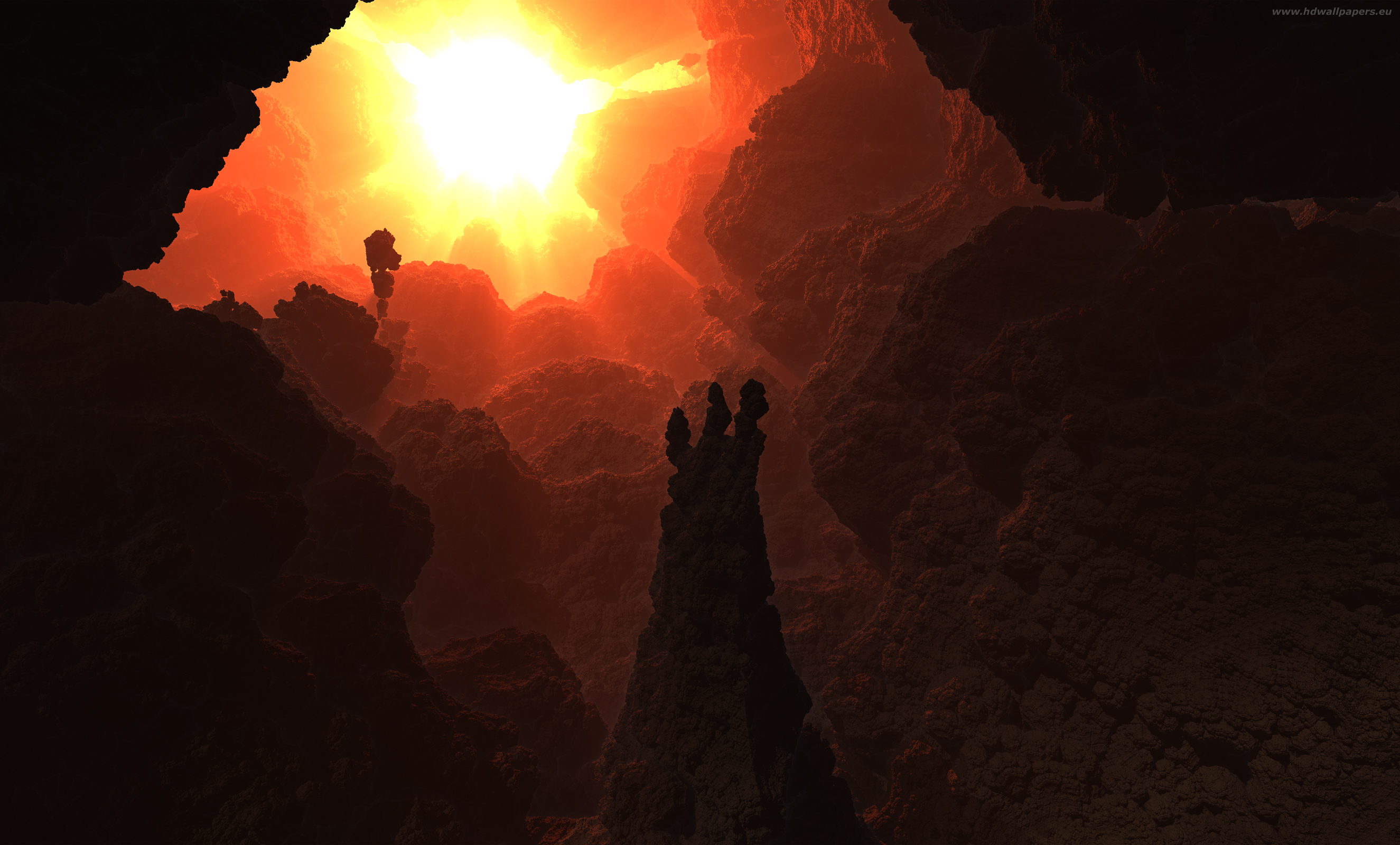 IFS-3d-fractal-cave-hd-2650x1600 HD wallpaper